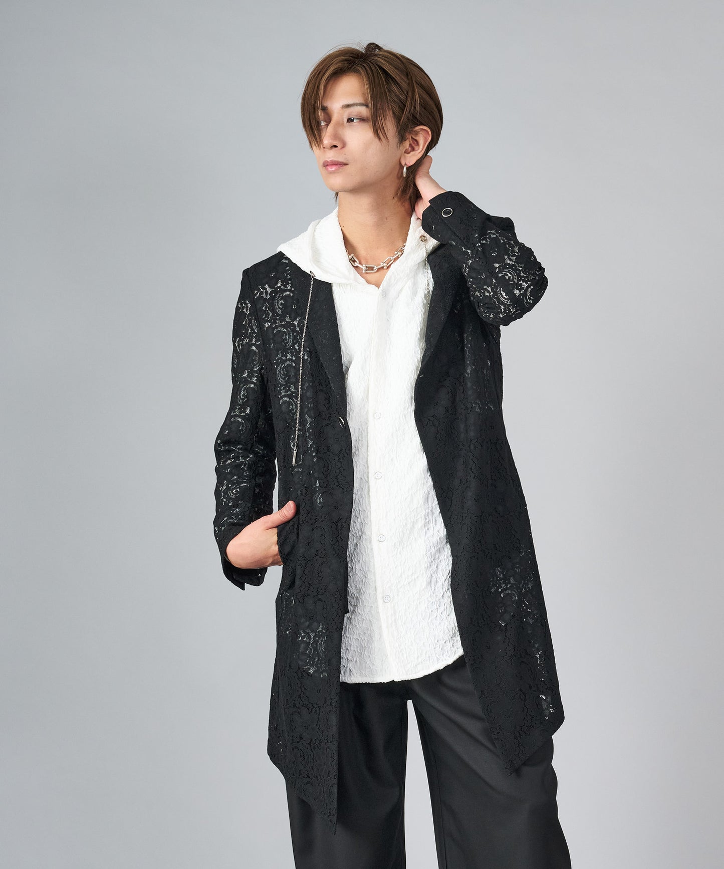 ローズ×スモーク総プリントジャケット