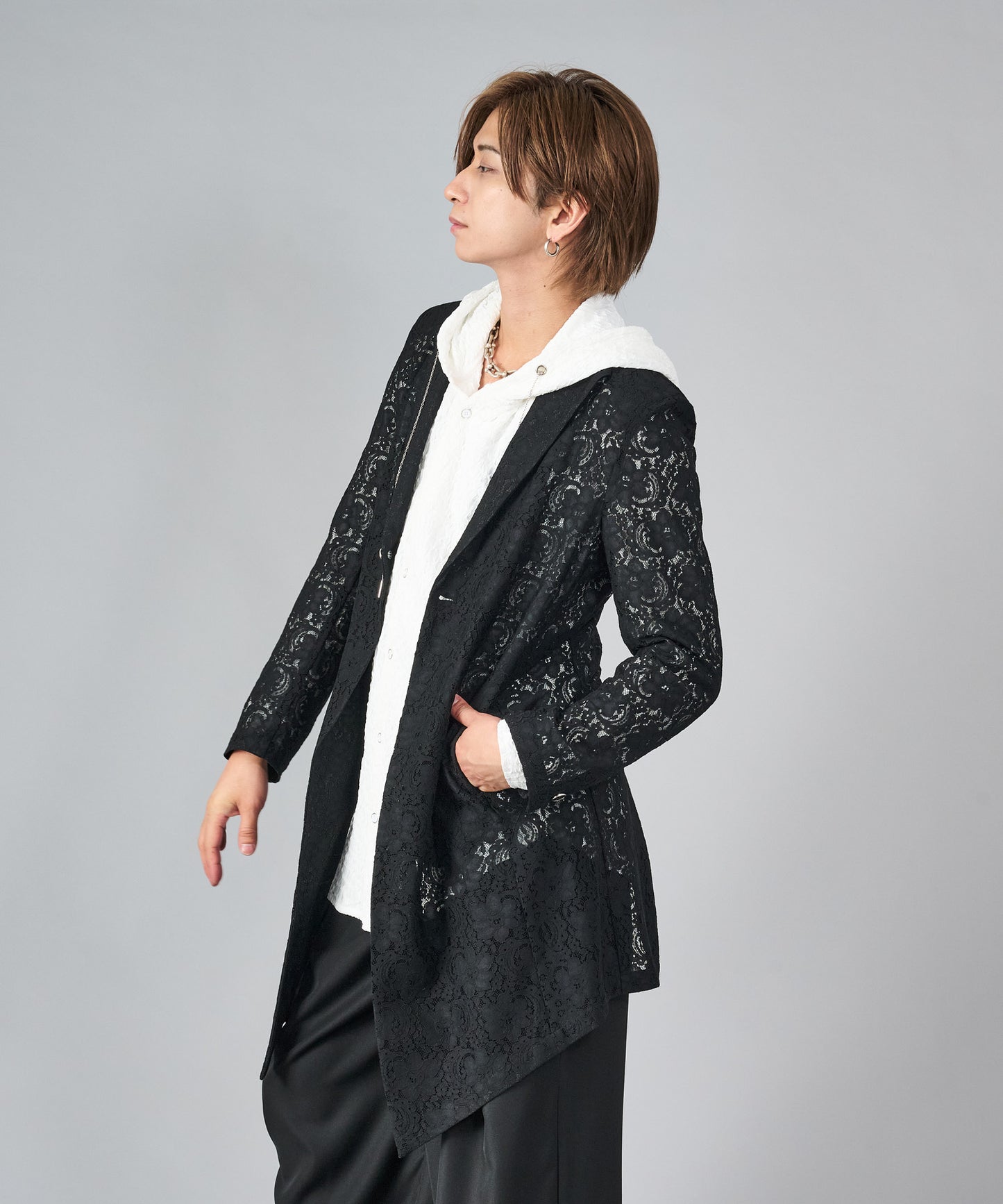 ローズ×スモーク総プリントジャケット