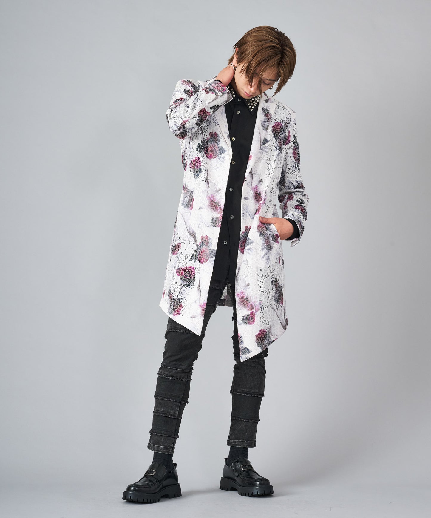 ローズ×スモーク総プリントジャケット
