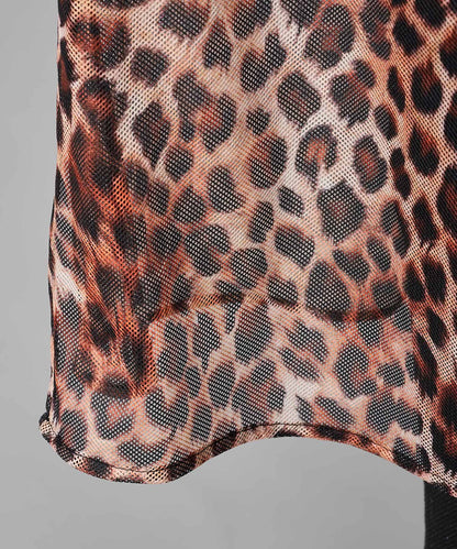 総プリントメッシュロングシャツ