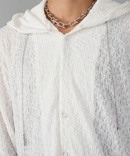 アクセサリー付きフードシャツ