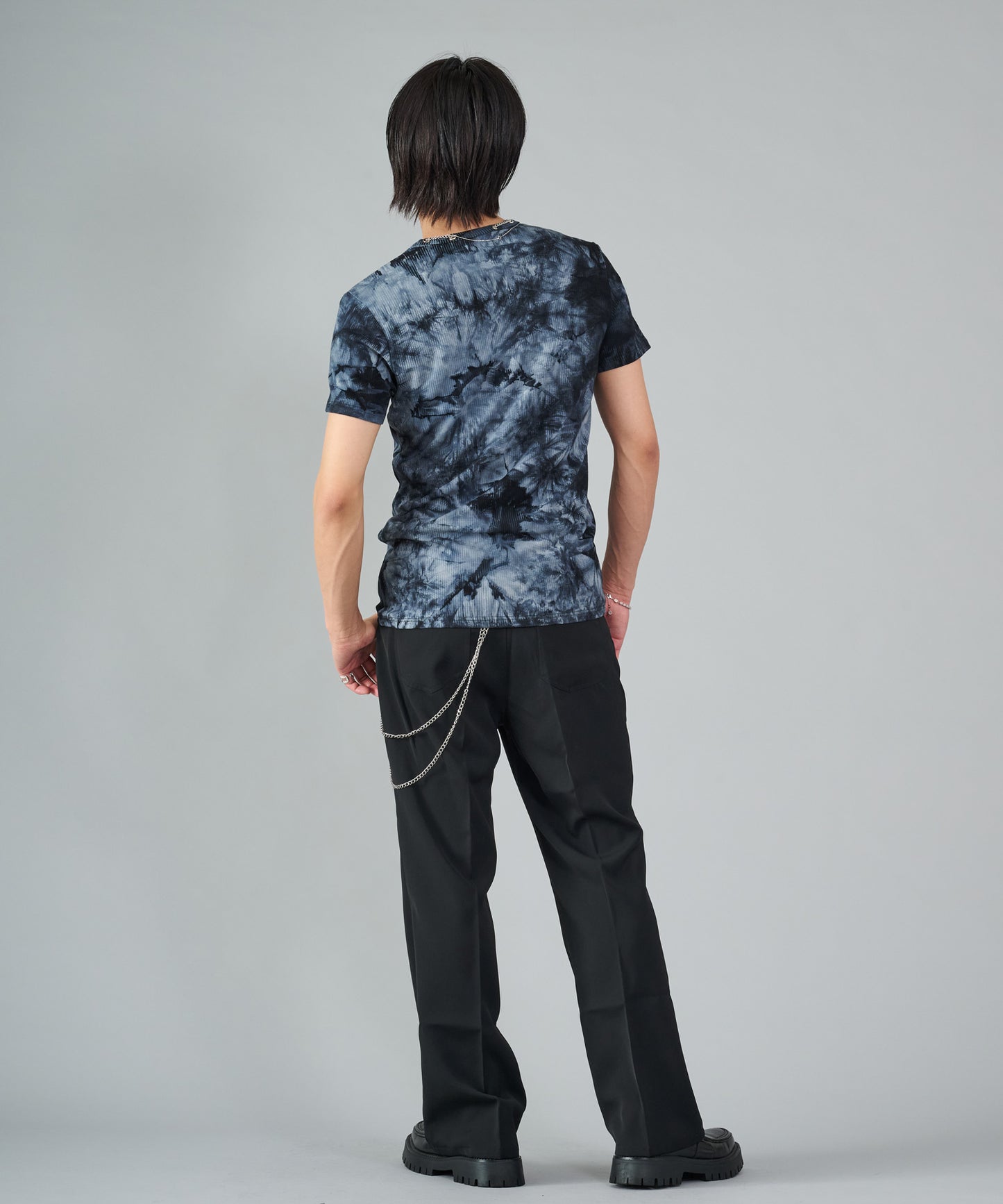 ネックレス付きタイダイテレコUネックTシャツ