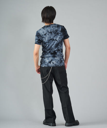 ネックレス付きタイダイテレコUネックTシャツ