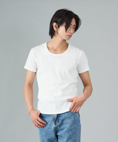 ラメ糸オーバーロックTシャツ