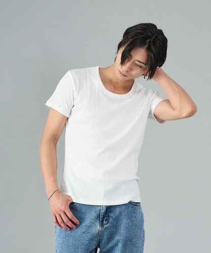 ラメ糸オーバーロックTシャツ