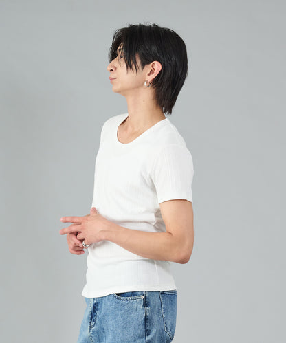 ラメ糸オーバーロックTシャツ