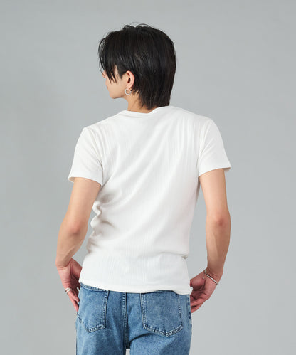 ラメ糸オーバーロックTシャツ