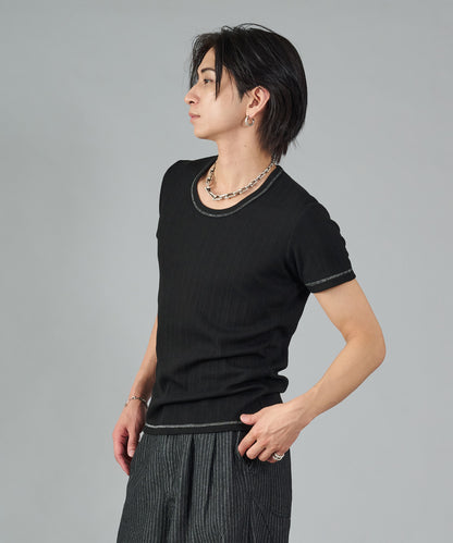 ラメ糸オーバーロックTシャツ