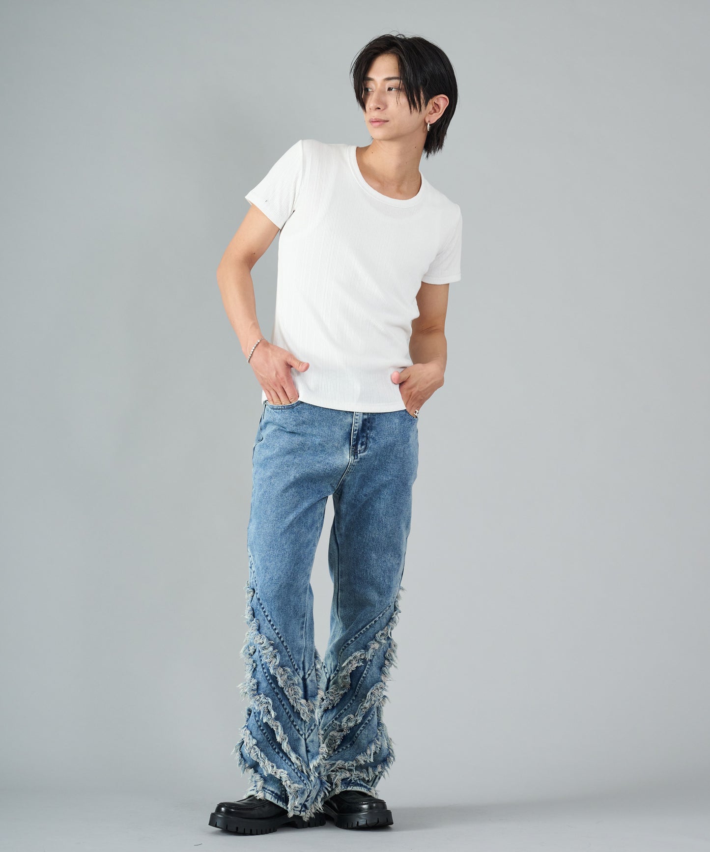 ラメ糸オーバーロックTシャツ