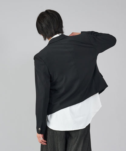 コサージュ付きWショートジャケット