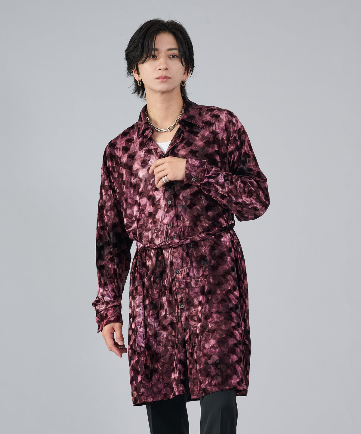 ベロアロングシャツ