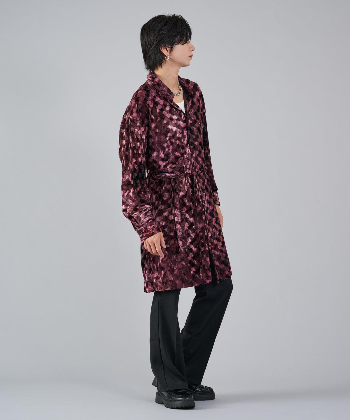 ベロアロングシャツ
